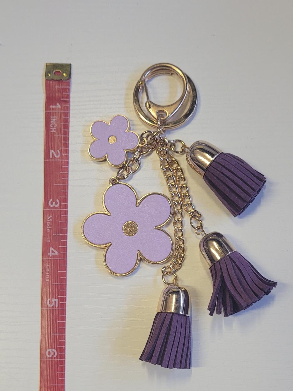 Grape Floral Tassel Keychain Charm